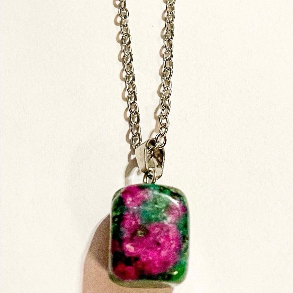 Ruby Zoisite Gemstone Necklace